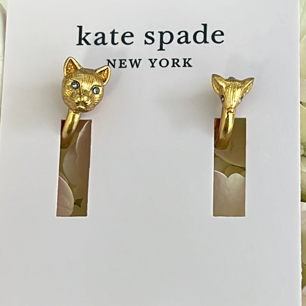 Kate Spade Cat and Mouse Huggie Earrings  - NWT